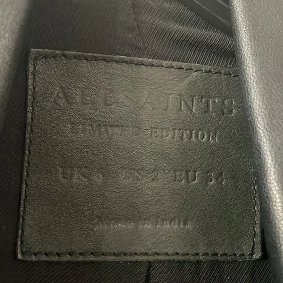 Allsaints Black Leather Jacket- Limited Edition - Picture 5 of 8